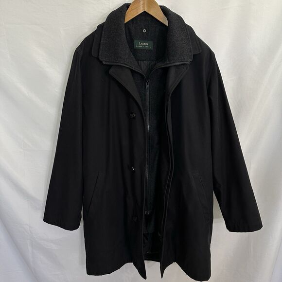 Lauren Ralph Lauren Men's XL Overcoat w/ Removable Insulated Wool Blend Lining - Picture 1 of 11